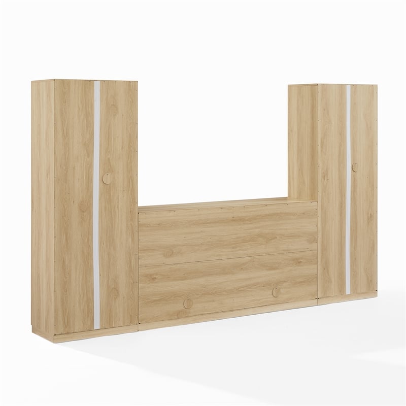 Crosley Furniture Isla 3-Piece Sideboard And Pantry Set in Ash