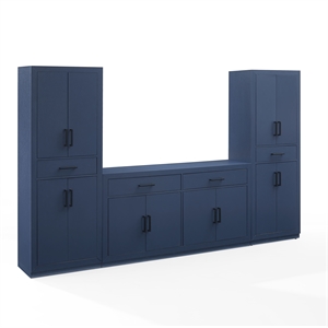 Crosley Furniture Isla 3-Piece Sideboard And Pantry Set in Navy