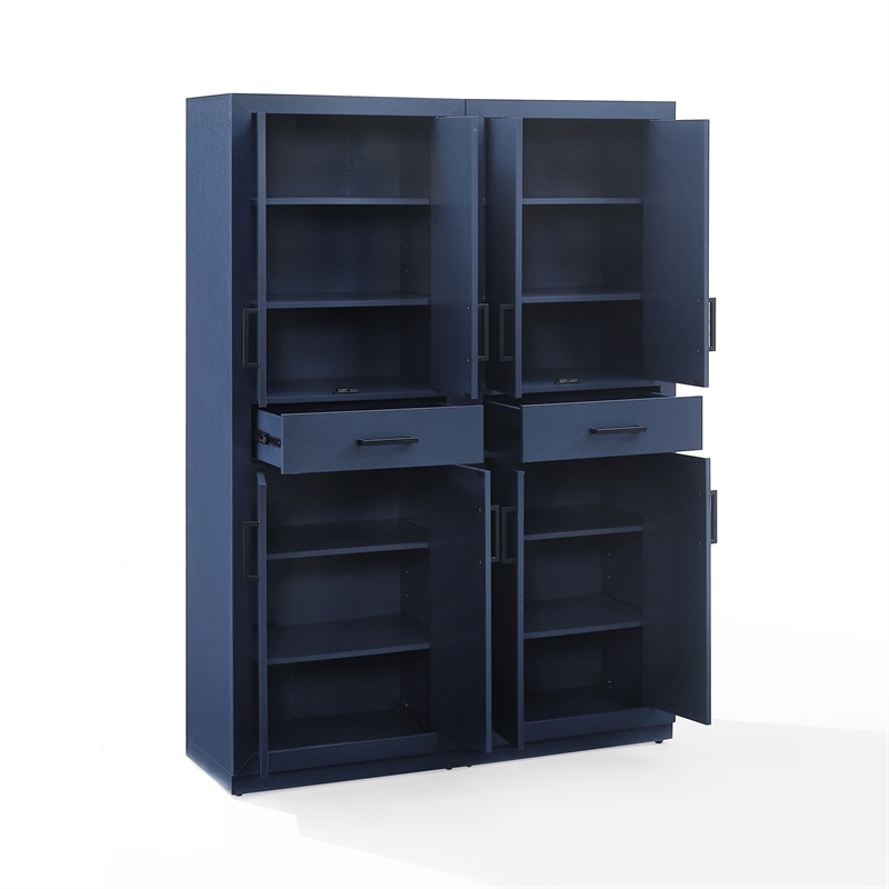 Crosley Furniture Isla 2-Piece Kitchen Storage Pantry Set in Navy