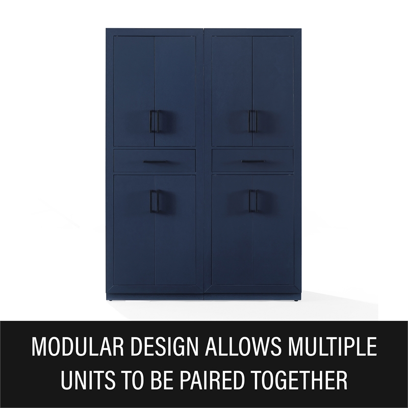 Crosley Furniture Isla 2-Piece Kitchen Storage Pantry Set in Navy