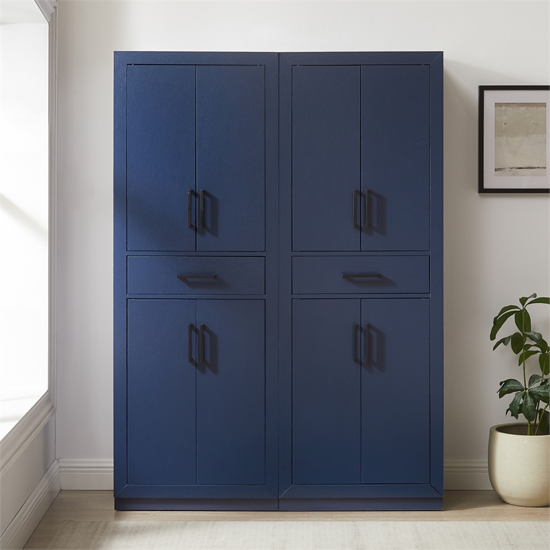 Crosley Furniture Isla 2-Piece Kitchen Storage Pantry Set in Navy