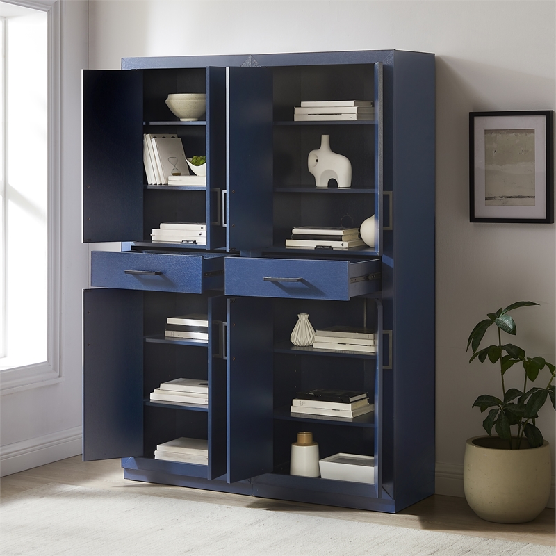 Crosley Furniture Isla 2-Piece Kitchen Storage Pantry Set in Navy
