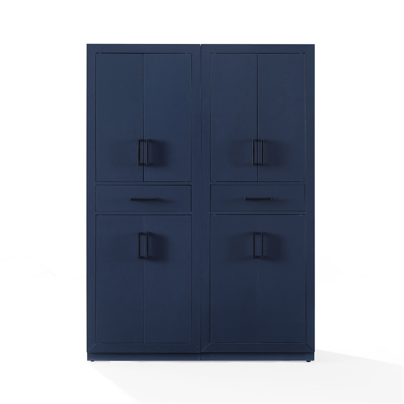 Crosley Furniture Isla 2-Piece Kitchen Storage Pantry Set in Navy
