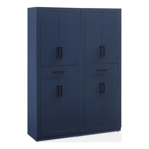Crosley Furniture Isla 2-Piece Kitchen Storage Pantry Set in Navy