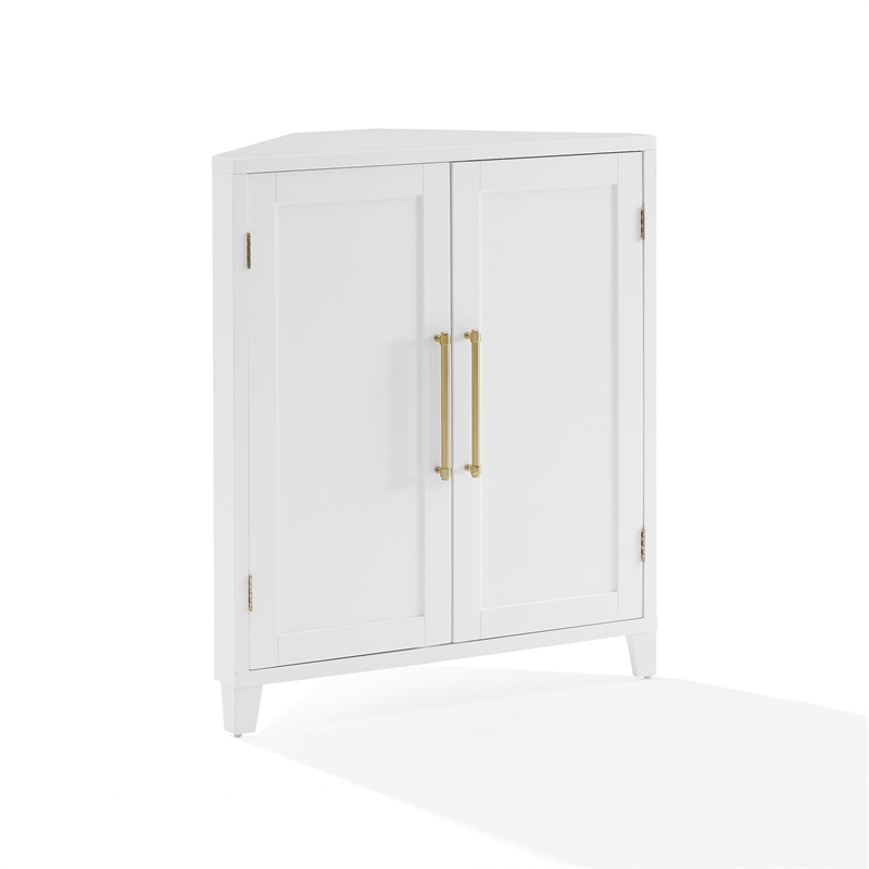 Crosley Furniture Roarke Stackable Corner Kitchen Storage Pantry in White