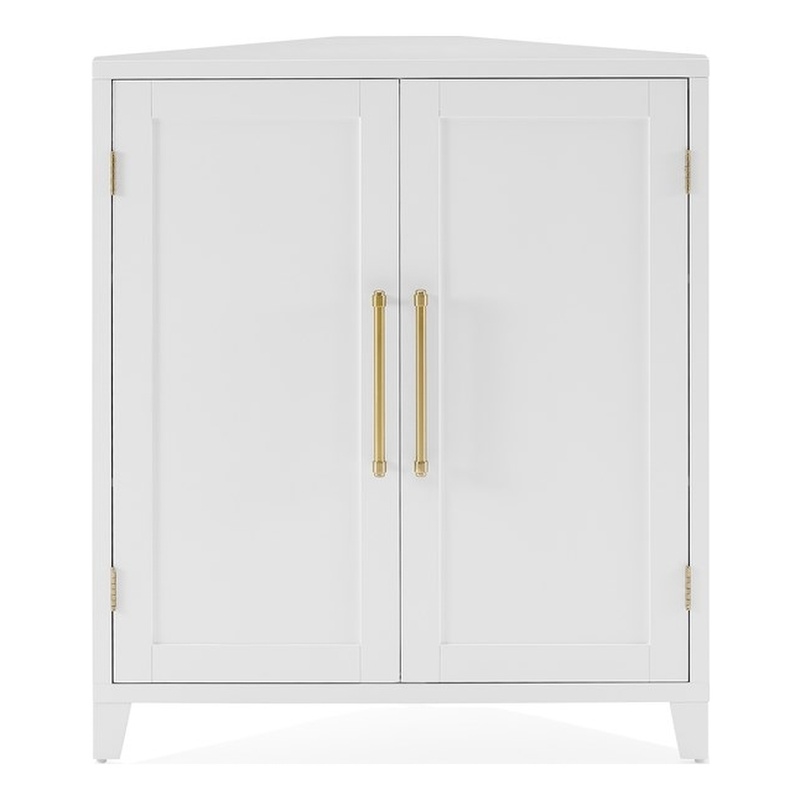 Crosley Furniture Roarke Stackable Corner Kitchen Storage Pantry in White