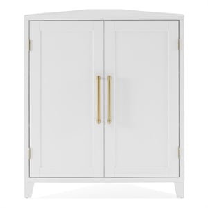 Crosley Furniture Roarke Stackable Corner Kitchen Storage Pantry in White