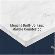 Crosley Furniture Cutler Faux Marble Top Kitchen Island in Navy/White Marble