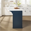 Crosley Furniture Cutler Faux Marble Top Kitchen Island in Navy/White Marble