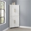 Crosley Furniture Roarke Corner Kitchen Storage Pantry Cabinet in White