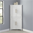Crosley Furniture Roarke Corner Kitchen Storage Pantry Cabinet in White