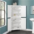 Crosley Furniture Roarke Corner Kitchen Storage Pantry Cabinet in White