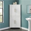 Crosley Furniture Roarke Corner Kitchen Storage Pantry Cabinet in White