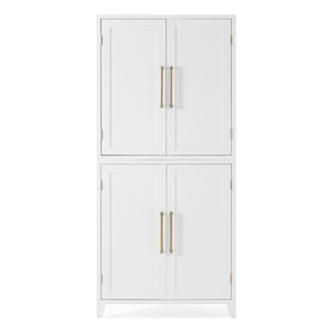 Crosley Furniture Roarke Corner Kitchen Storage Pantry Cabinet in White