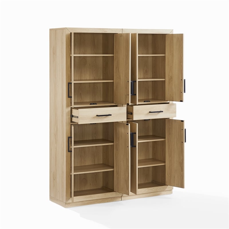 Crosley Furniture Isla 2-Piece Kitchen Storage Pantry Set in Ash