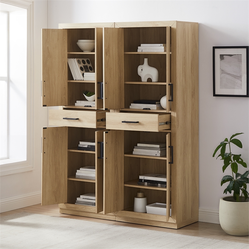 Crosley Furniture Isla 2-Piece Kitchen Storage Pantry Set in Ash