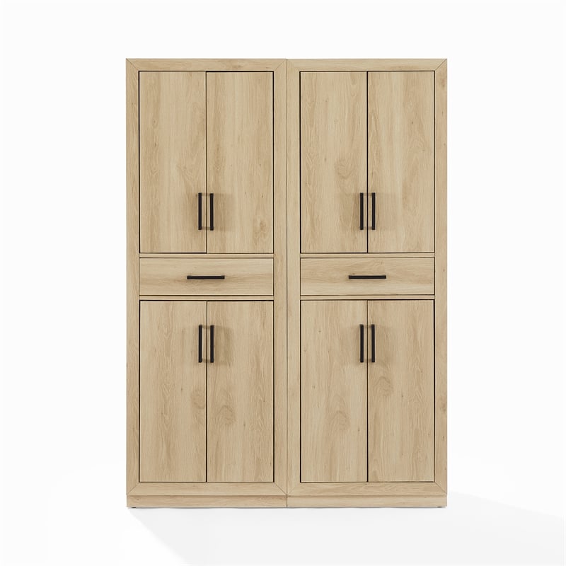 Crosley Furniture Isla 2-Piece Kitchen Storage Pantry Set in Ash