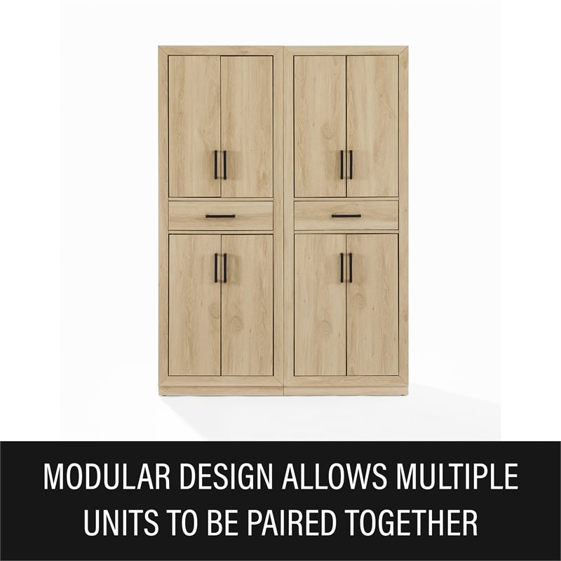 Crosley Furniture Isla 2-Piece Kitchen Storage Pantry Set in Ash