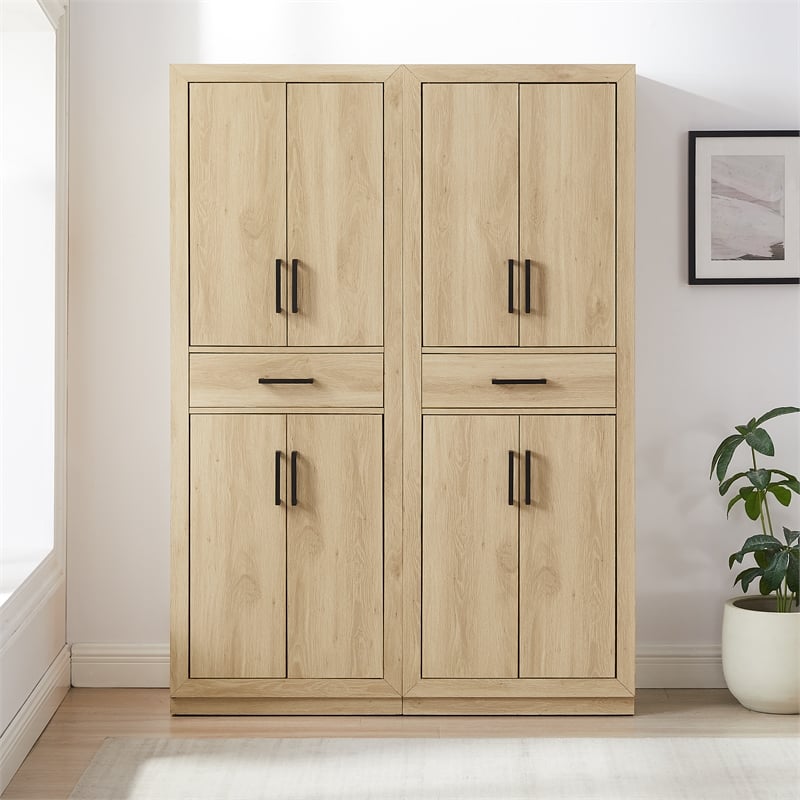 Crosley Furniture Isla 2-Piece Kitchen Storage Pantry Set in Ash