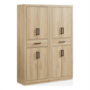 Crosley Furniture Isla 2-Piece Kitchen Storage Pantry Set in Ash