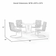 Crosley Furniture Azalea 5Pc Round Retro Outdoor Dining Set in Coral/White Satin