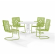 Crosley Furniture Azalea 5Pc Round Retro Outdoor Dining Set in Key Lime/White