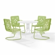 Crosley Furniture Azalea 5Pc Round Retro Outdoor Dining Set in Key Lime/White
