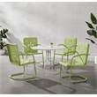 Crosley Furniture Azalea 5Pc Round Retro Outdoor Dining Set in Key Lime/White