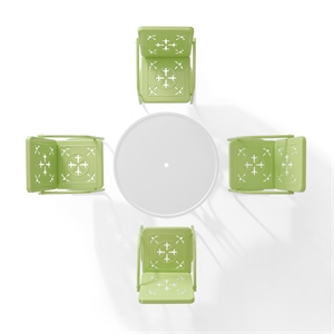 Crosley Furniture Azalea 5Pc Round Retro Outdoor Dining Set in Key Lime/White