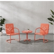 Crosley Furniture Azalea 3Pc Retro Outdoor 2 Chair & Table Set in Coral Gloss
