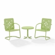 Crosley Furniture Azalea 3Pc Retro Outdoor 2 Chair & Table Set in Key Lime Gloss