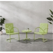 Crosley Furniture Azalea 3Pc Retro Outdoor 2 Chair & Table Set in Key Lime Gloss