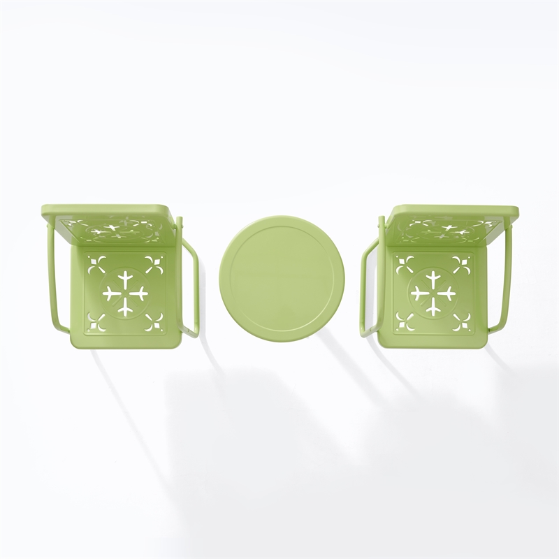 Crosley Furniture Azalea 3Pc Retro Outdoor 2 Chair & Table Set in Key Lime Gloss