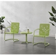 Crosley Furniture Azalea 3Pc Retro Outdoor 2 Chair & Table Set in Key Lime Gloss