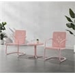 Crosley Furniture Azalea 3Pc Retro Outdoor 2 Chair & Table Set in Pink Gloss