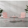 Crosley Furniture Azalea 3Pc Retro Outdoor 2 Chair & Table Set in Pink Gloss
