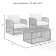 Crosley Furniture Granite Bay 3Pc Outdoor Coffee Table & Chair Set Creme/Stone