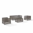 Crosley Furniture Granite Bay 4Pc Wicker Outdoor Sofa Furniture Set Creme/Stone