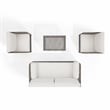 Crosley Furniture Granite Bay 4Pc Wicker Outdoor Sofa Furniture Set Creme/Stone