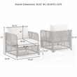 Crosley Furniture Granite Bay 3Pc Wicker Outdoor Sofa Furniture Set Creme/Stone