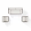 Crosley Furniture Granite Bay 3Pc Wicker Outdoor Sofa Furniture Set Creme/Stone