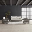 Crosley Furniture Granite Bay 3Pc Wicker Outdoor Sofa Furniture Set Creme/Stone
