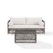 Crosley Furniture Granite Bay 2Pc Outdoor Sofa & Coffee Furniture Set Creme/Ston