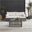 Crosley Furniture Granite Bay 2Pc Outdoor Sofa & Coffee Furniture Set Creme/Ston