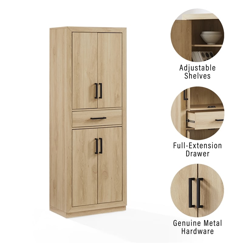 Crosley Furniture Isla Kitchen Storage Pantry in Ash