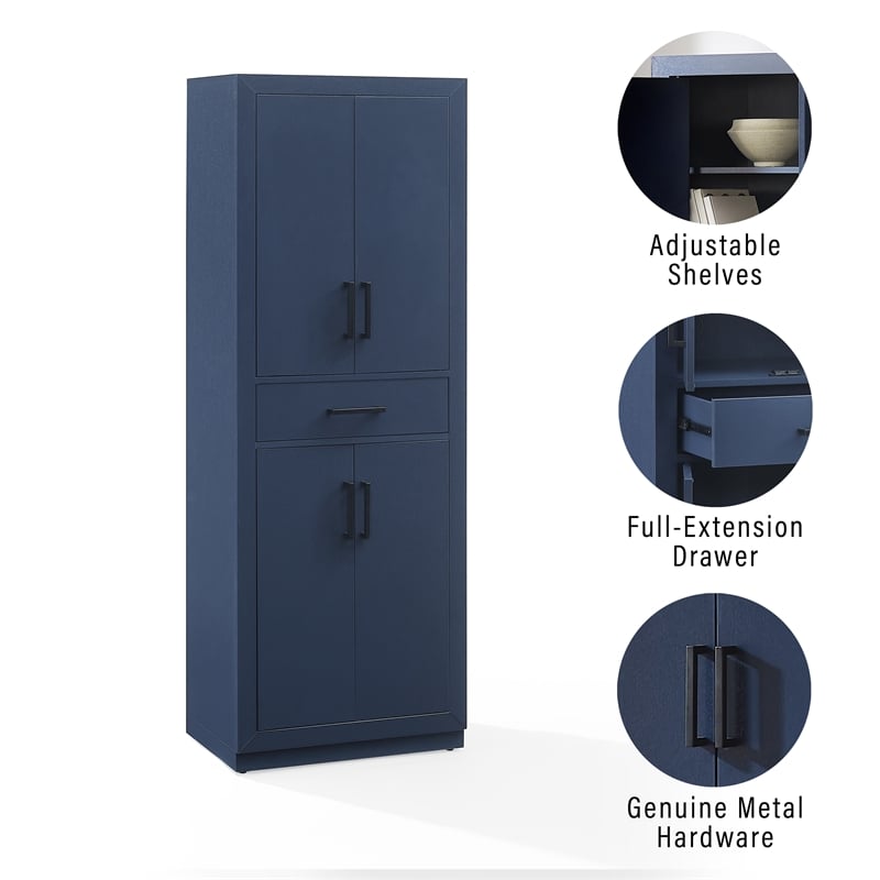 Crosley Furniture Isla Kitchen Storage Pantry in Navy