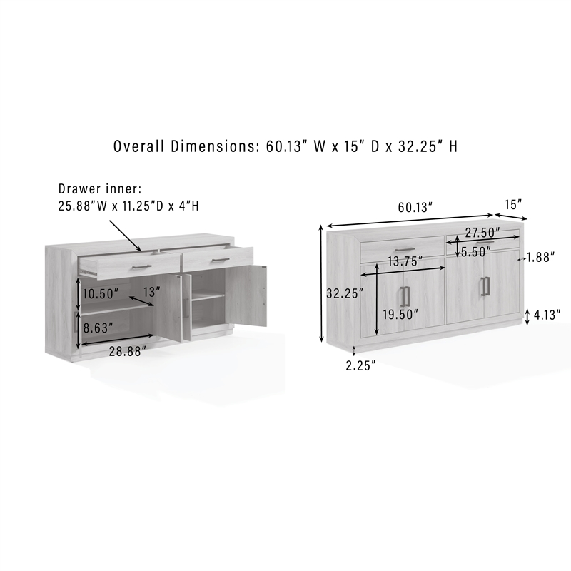 Crosley Furniture Isla Sideboard in Ash