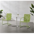 Crosley Furniture Azalea 3Pc Retro Outdoor Bistro Set in Key Lime/White Satin