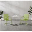 Crosley Furniture Azalea 3Pc Retro Outdoor Bistro Set in Key Lime/White Satin