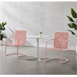 Crosley Furniture Azalea 3Pc Retro Outdoor Bistro Set in Pink Gloss/White Satin